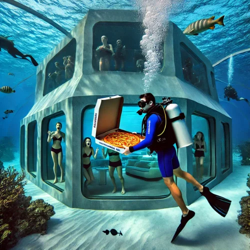 Scuba Diving Pizza Delivery