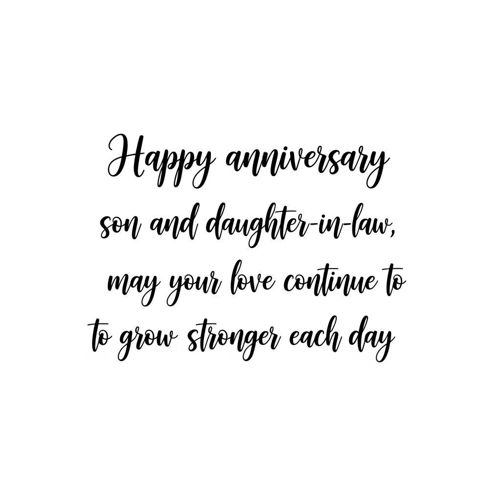 Classic anniversary wish for son and daughter-in-law