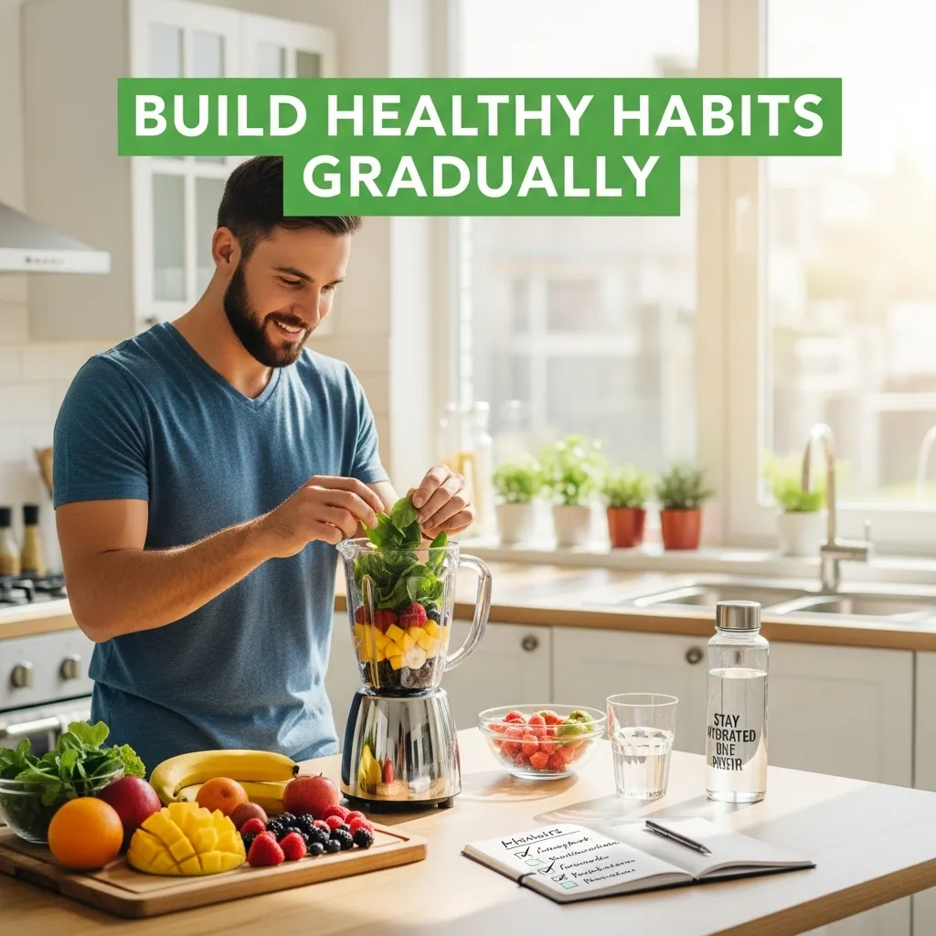 Man building healthy habits