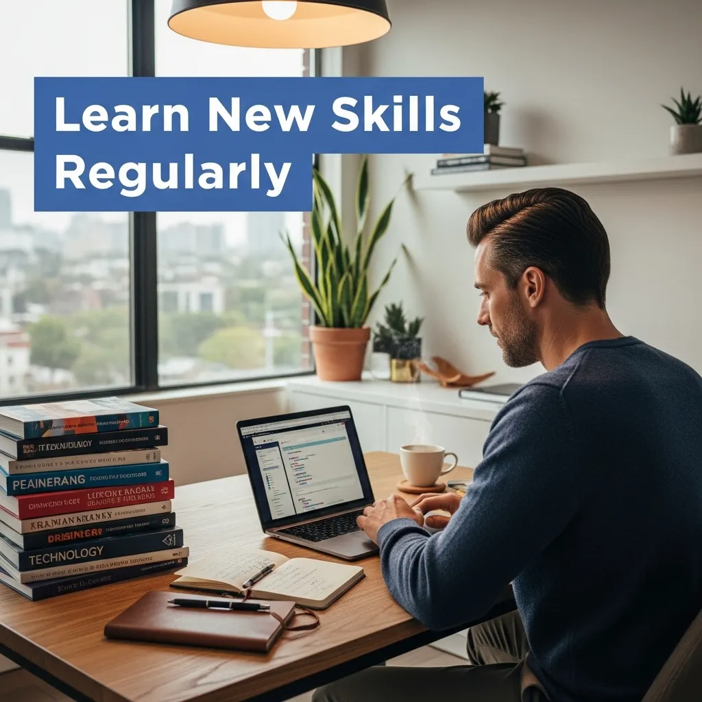 Man learning new skills