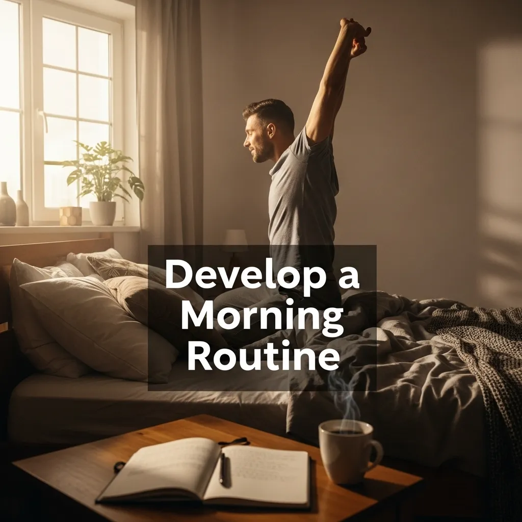 Man morning routine scene