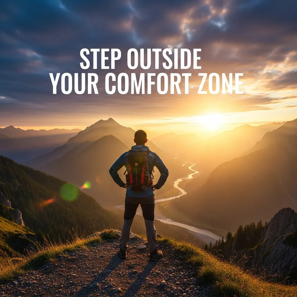 Man stepping outside comfort zone