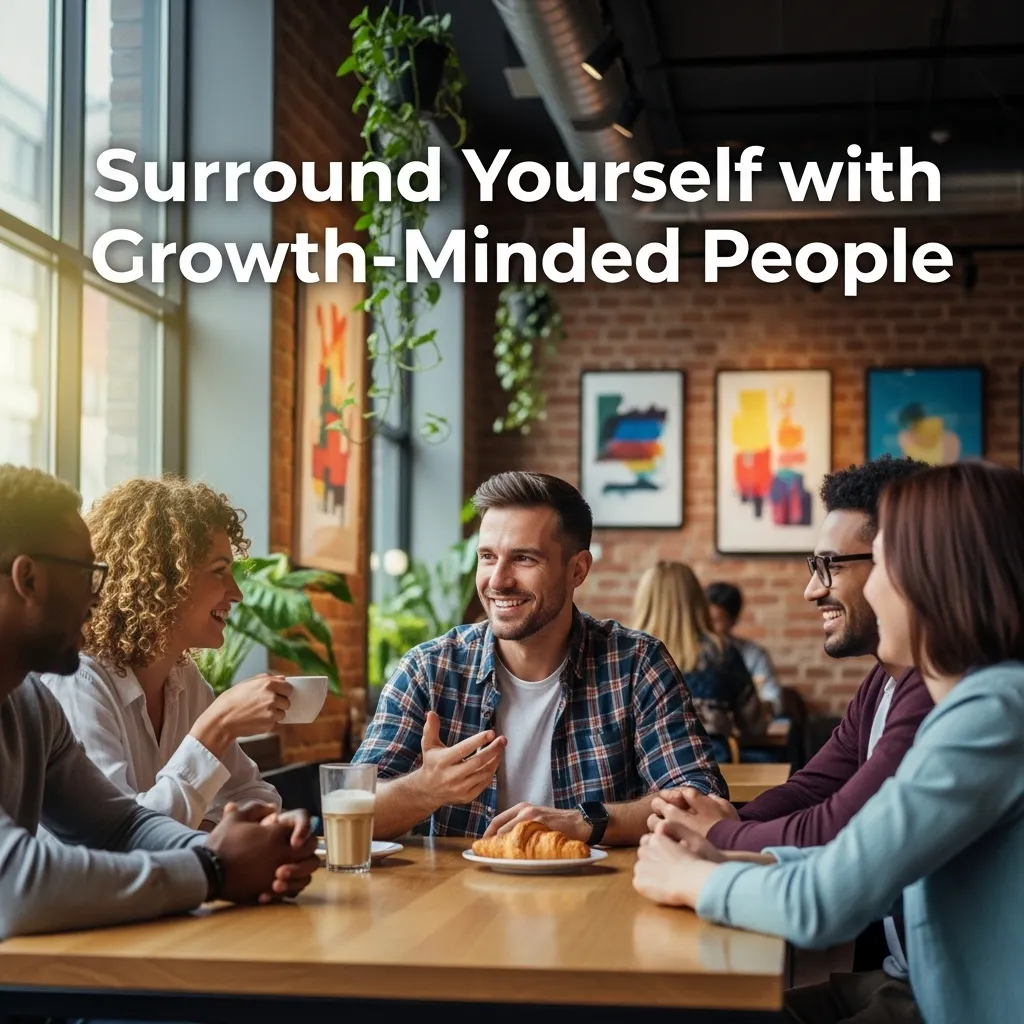 Man with growth-minded friends