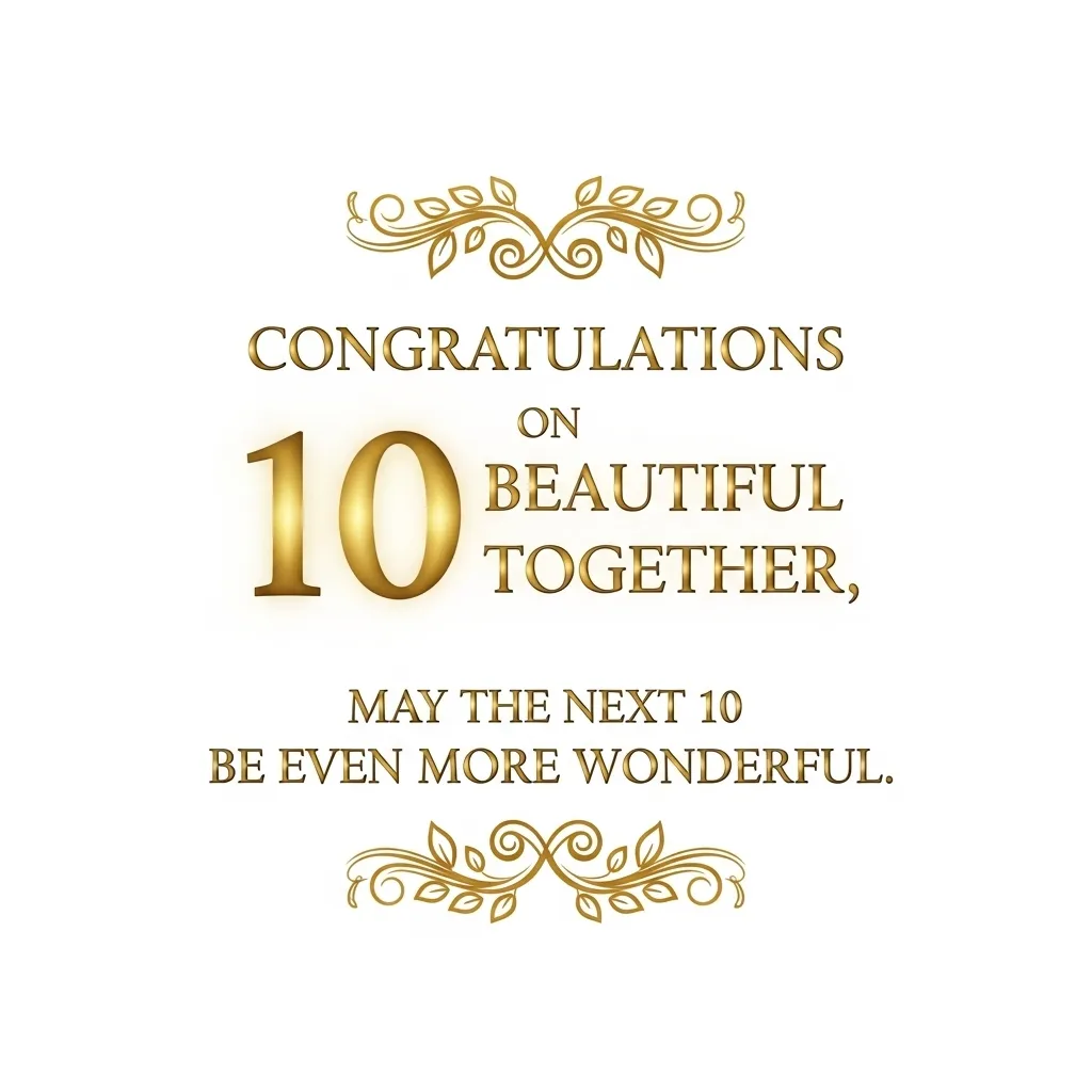 Milestone anniversary message for son and daughter-in-law