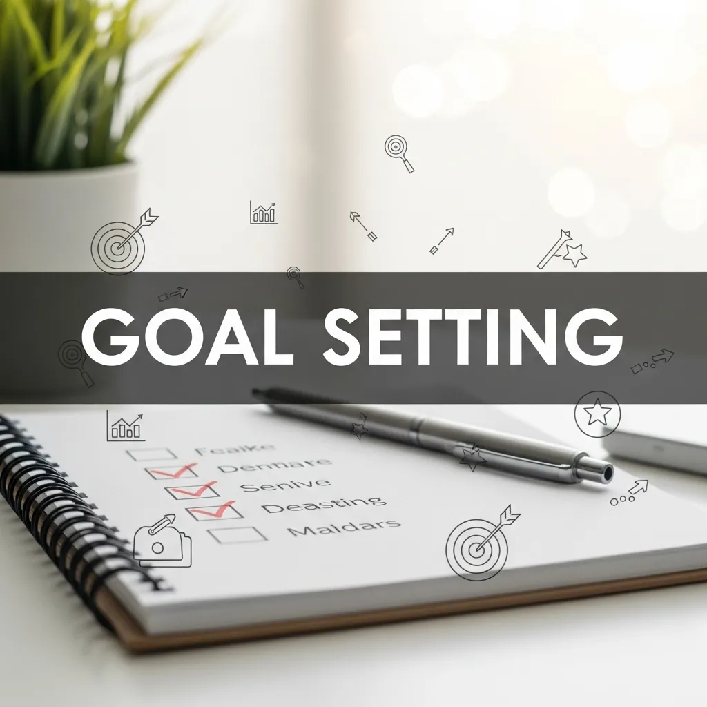 Notebook with checklist and text “Goal Setting”