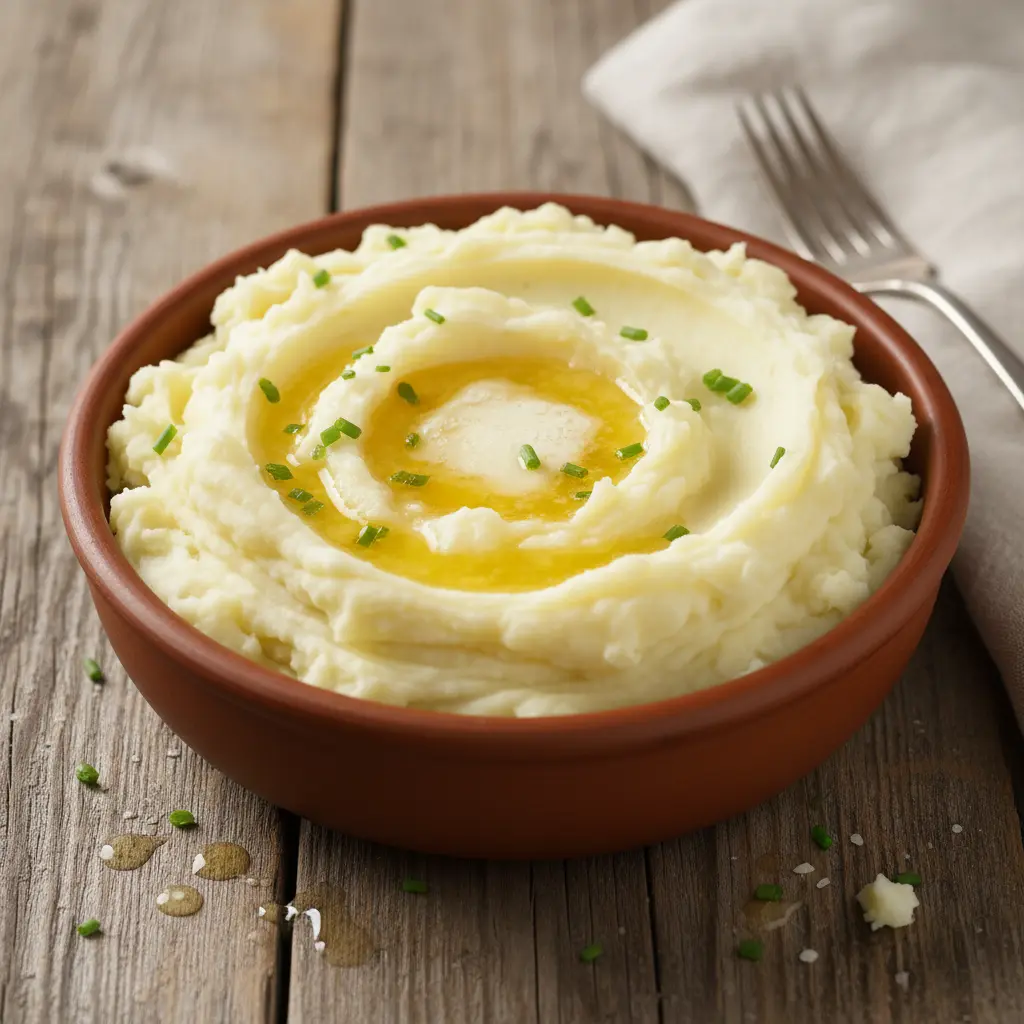Creamy mashed potatoes bowl