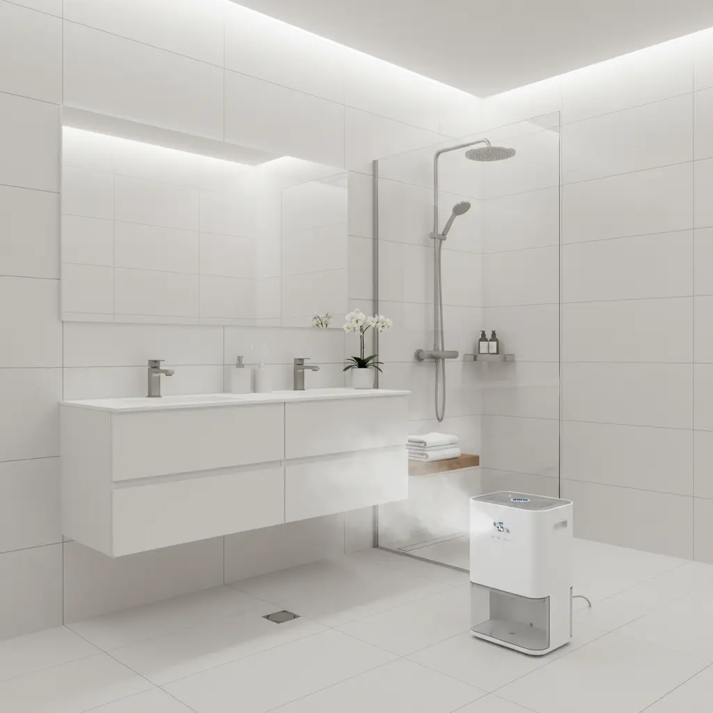Dehumidifier in bathroom