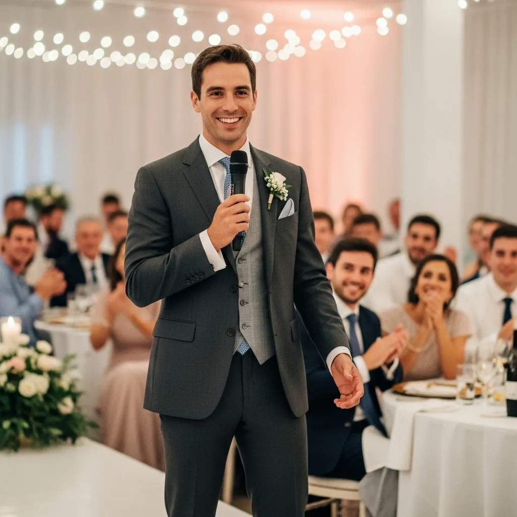 Man giving wedding intro