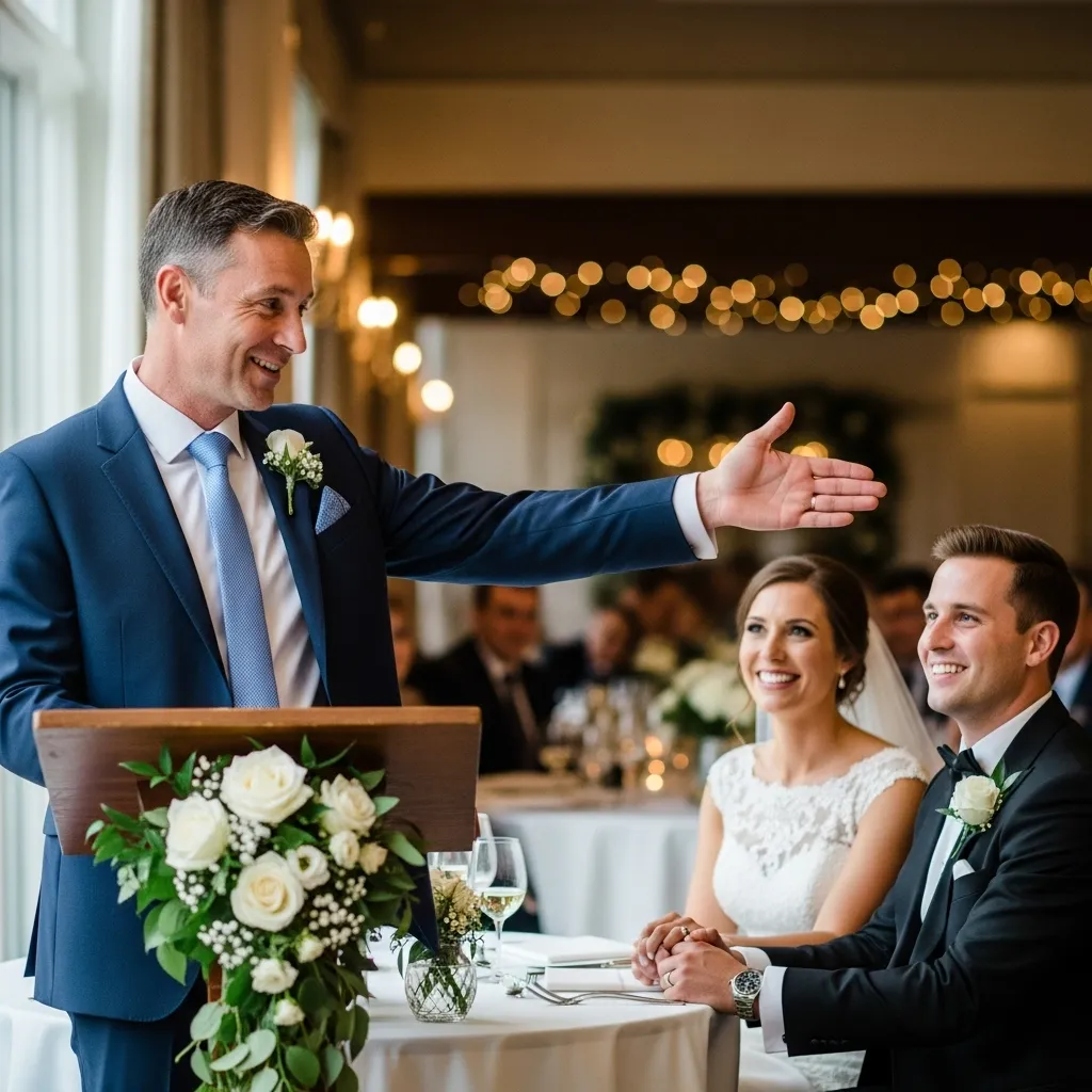 Man honoring the couple