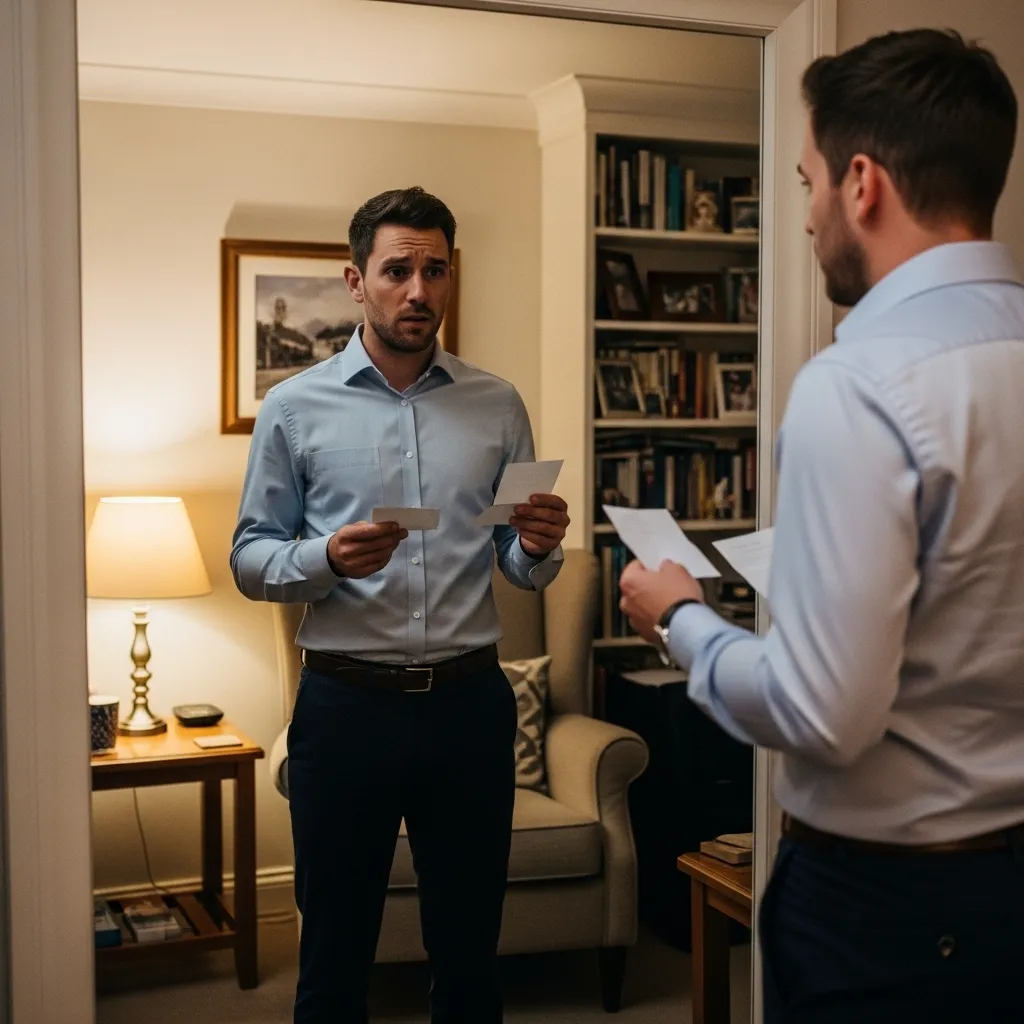 Man practicing wedding speech