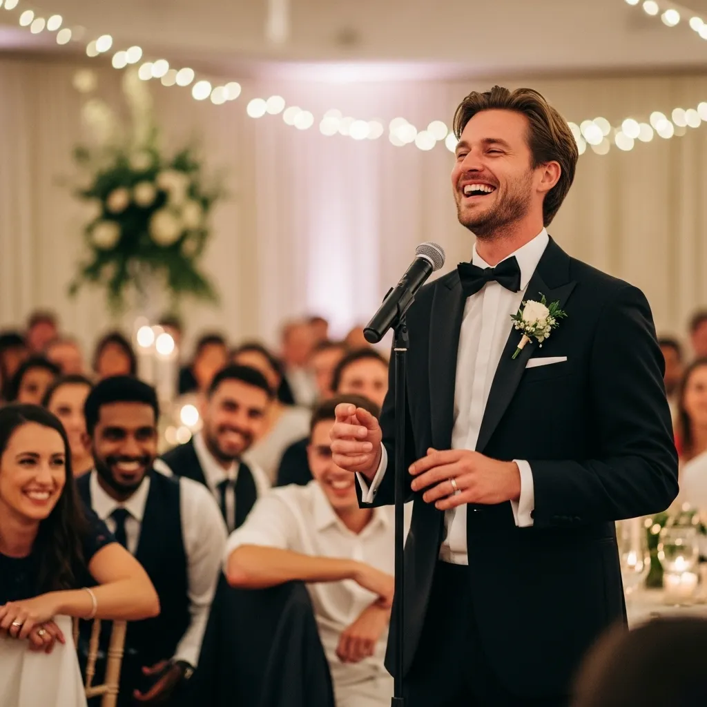 Man using wedding humor
