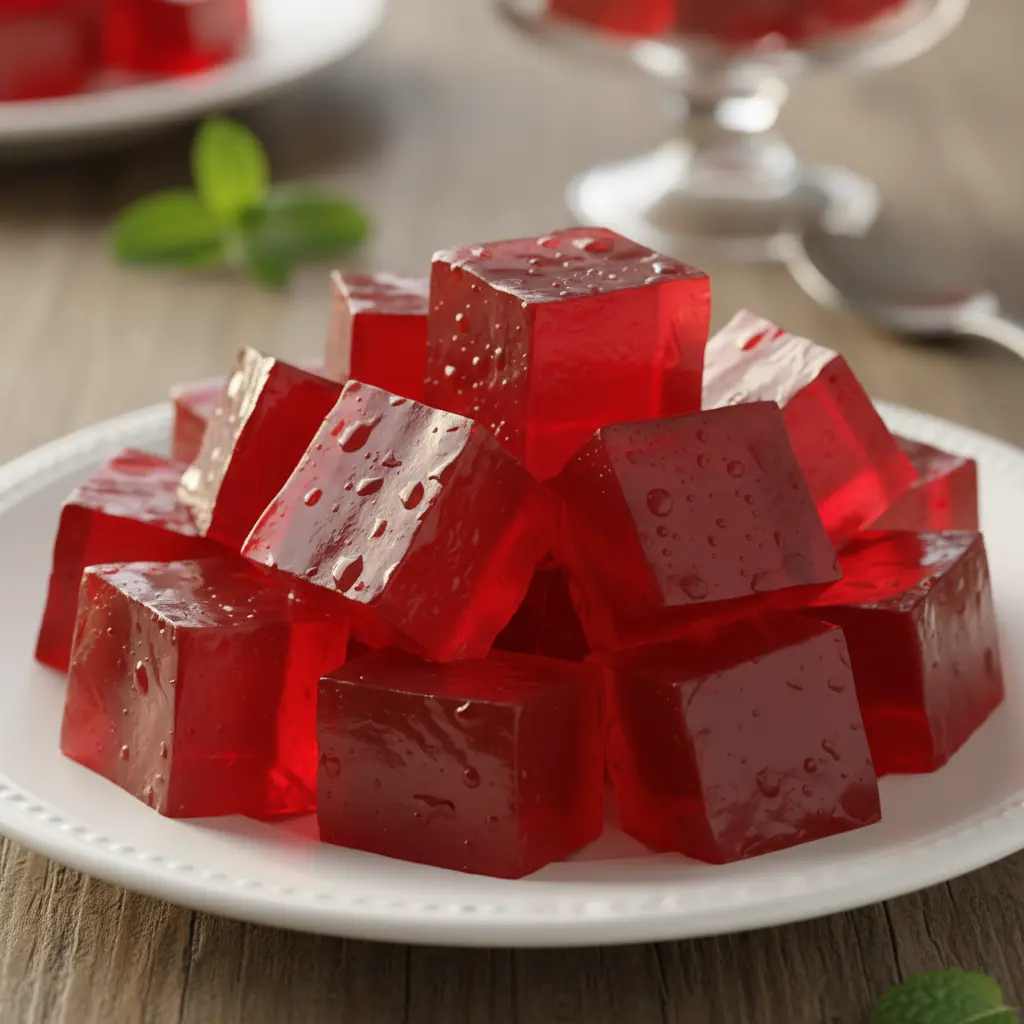 Red Jell-O dessert