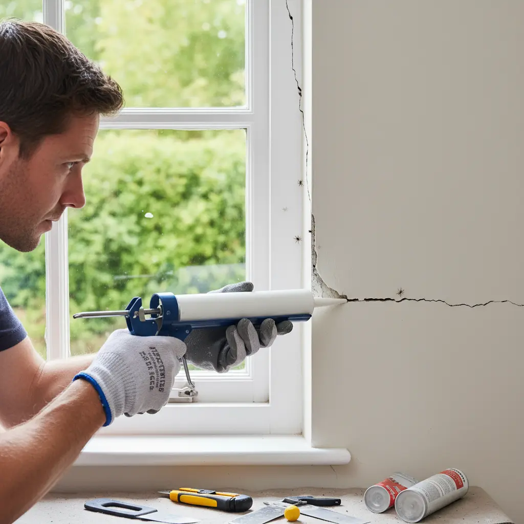 Sealing wall cracks