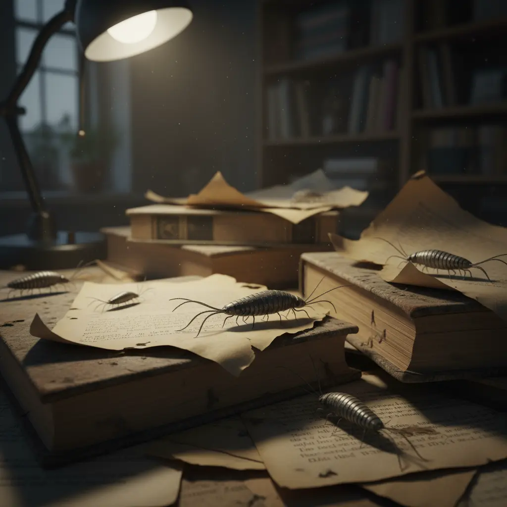 Silverfish on books