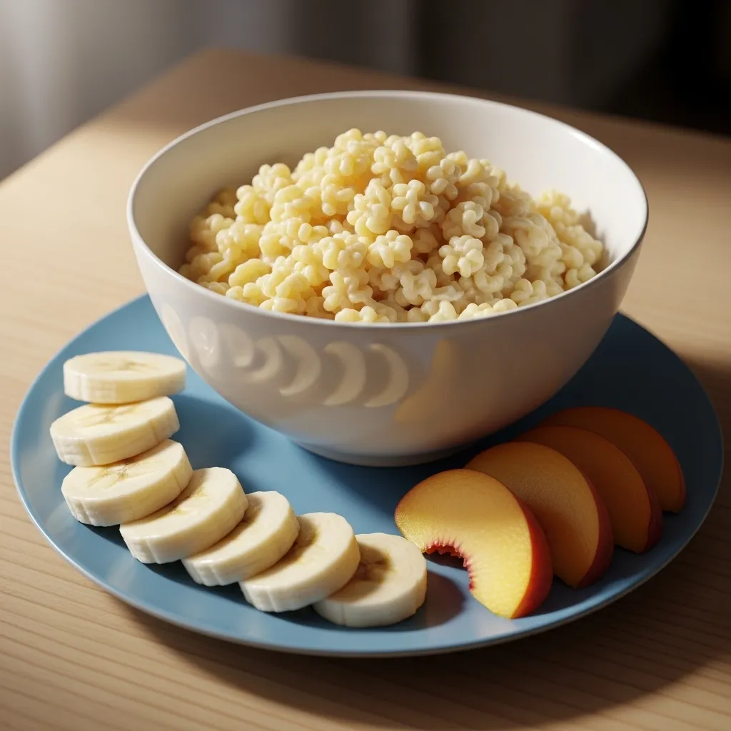 Soft pasta and fruits