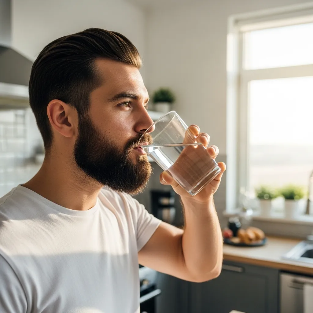 Stay hydrated for beard