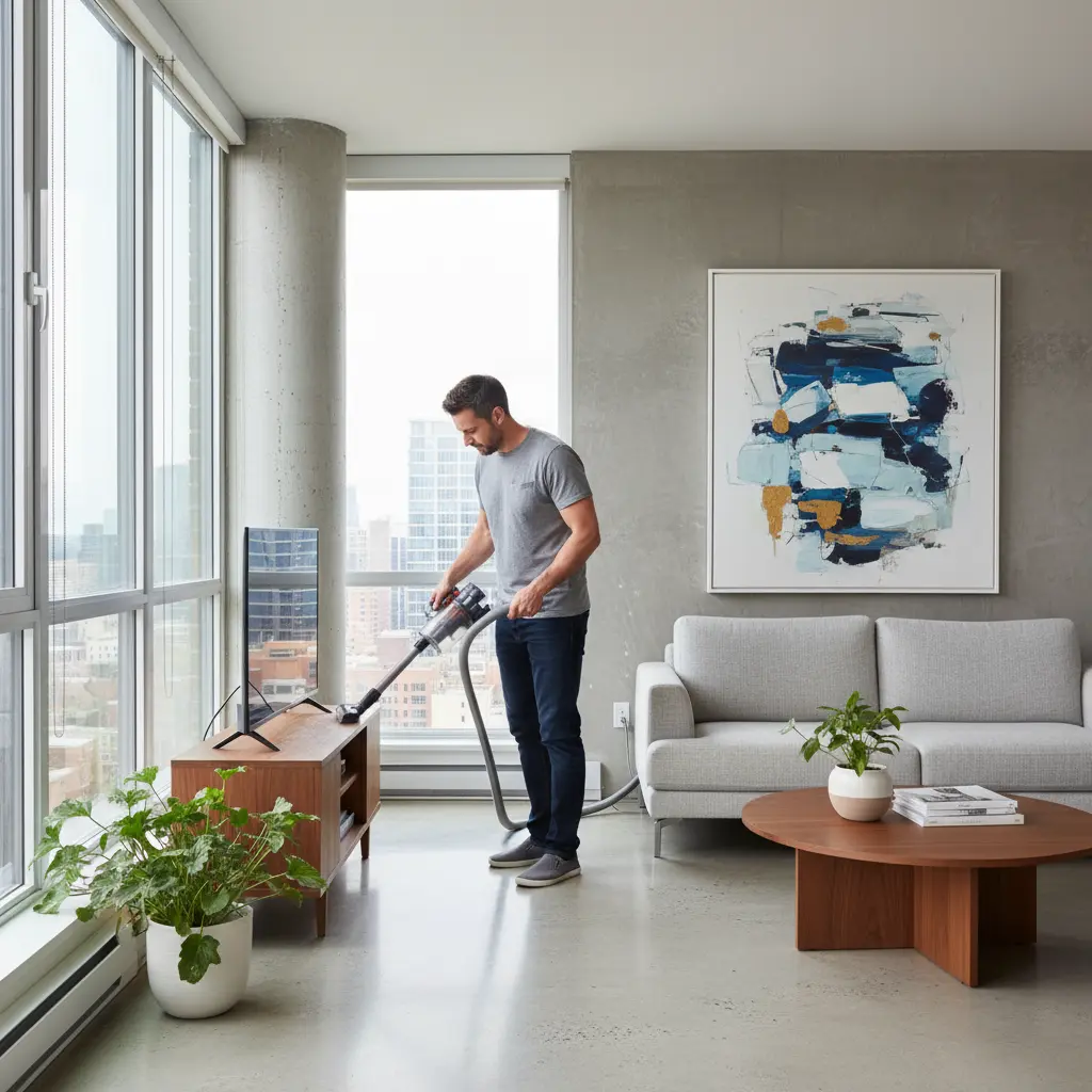 Vacuuming baseboards