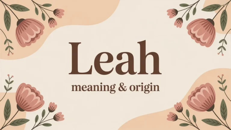 Leah Name Meaning and Origin